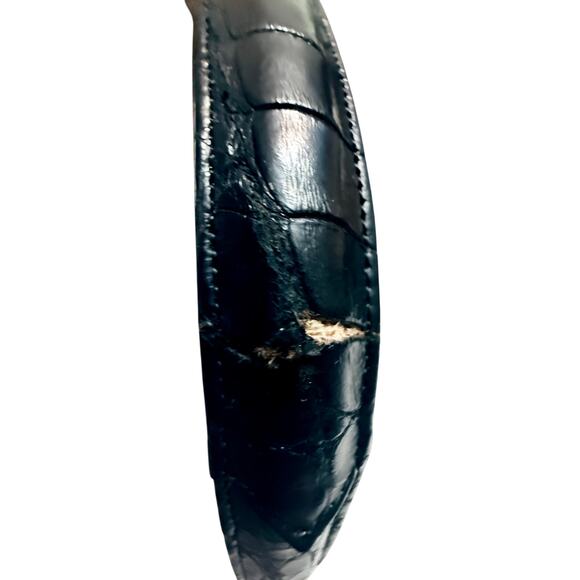 VTG Leather Frame Bag by Crouch & Fitzgerald – Crocodile Embossed 1950s Handbag - Picture 11 of 11